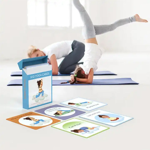 Custom Print Kids Fitness Yoga Poses Flash Cards Printing Services Affirmation Cards