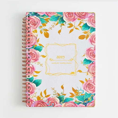 Custom Printing Logo 2023 Hardcover Spiral Agenda Daily Weekly Monthly Planner Notebook